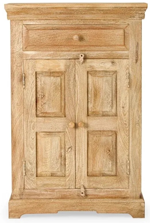 furniture-nabytek.cz - Masivní komoda z mangového dřeva, lakovaná, přírodní barva – 75×46×114 cm