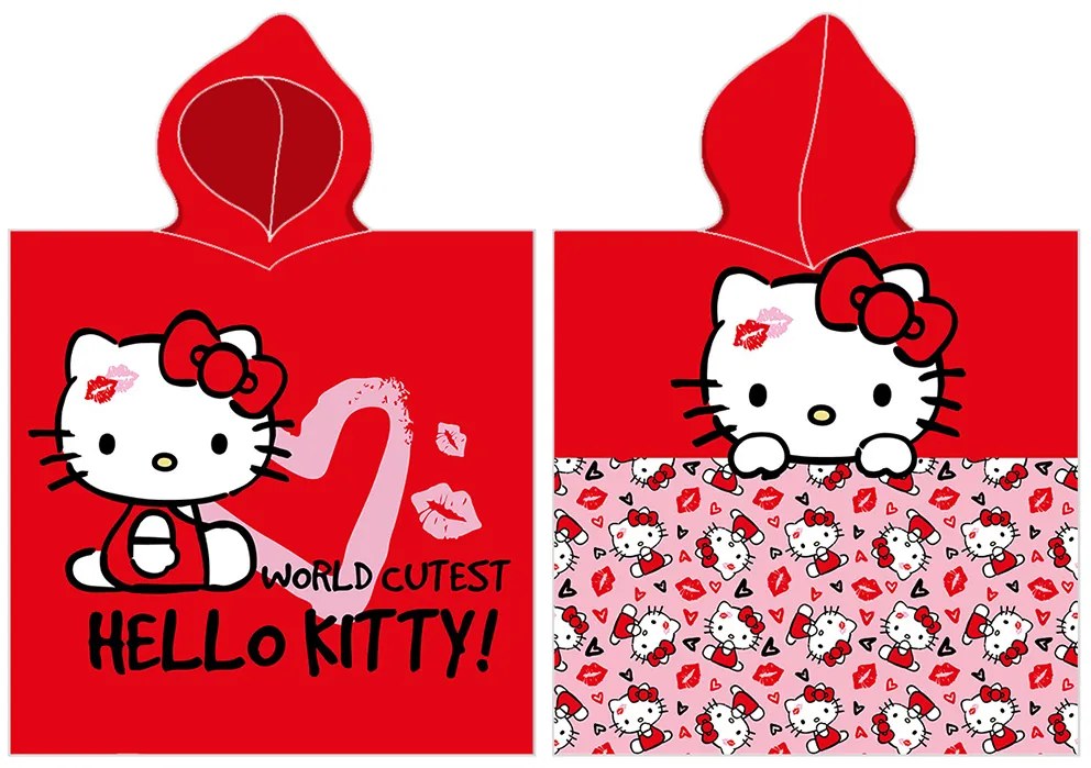 TipTrade Detské pončo 55x110 cm - Hello Kitty Najroztomilejší na svete