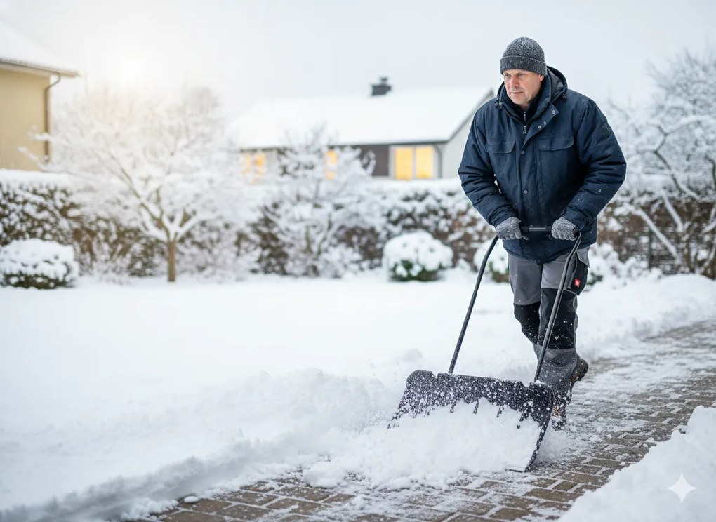 Snehová škrabka na kolesách, čierna, 800 x 400 mm