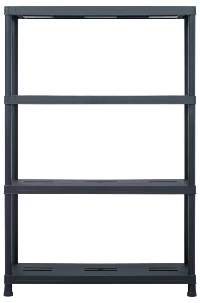 vidaXL Regál s úložnými poličkami čierny 90x40x138 cm plastový 220 kg