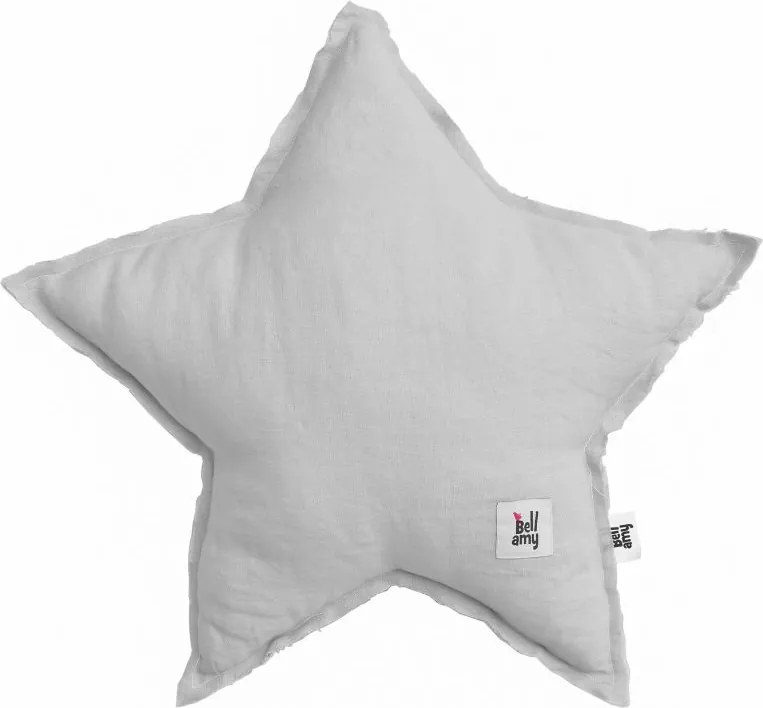 Bellamy Ľanový dekoratívny vankúšik STAR STONE SIVÁ