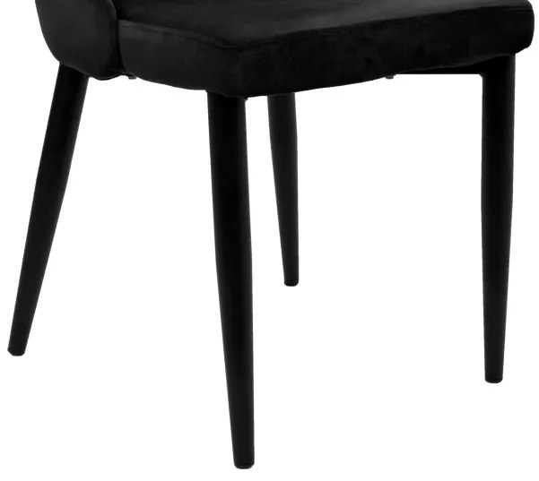 Jedálenská stolička LORIENT zamatová, čierna