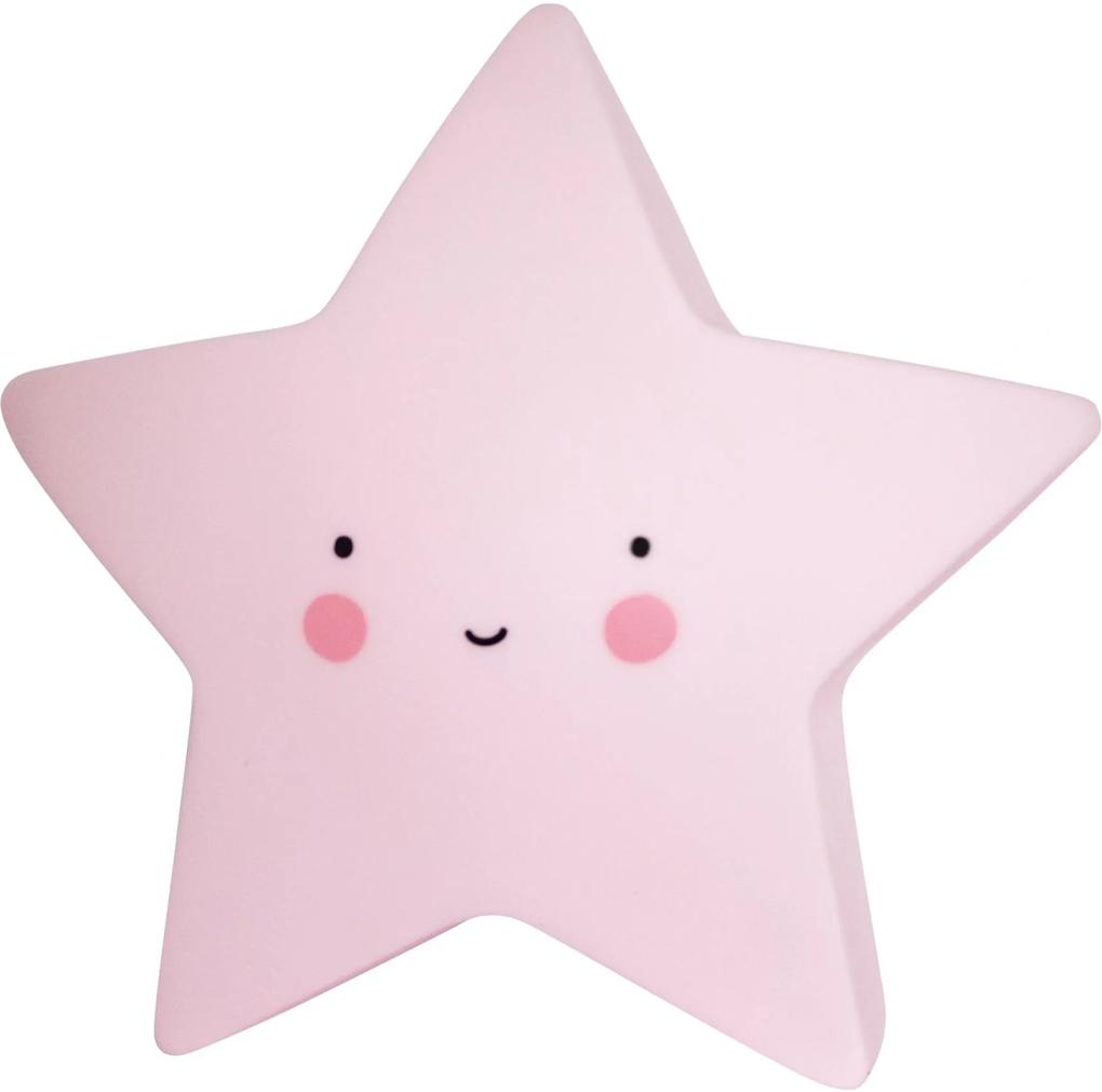 A Little Lovely Company Nočná LED lampička Pink star