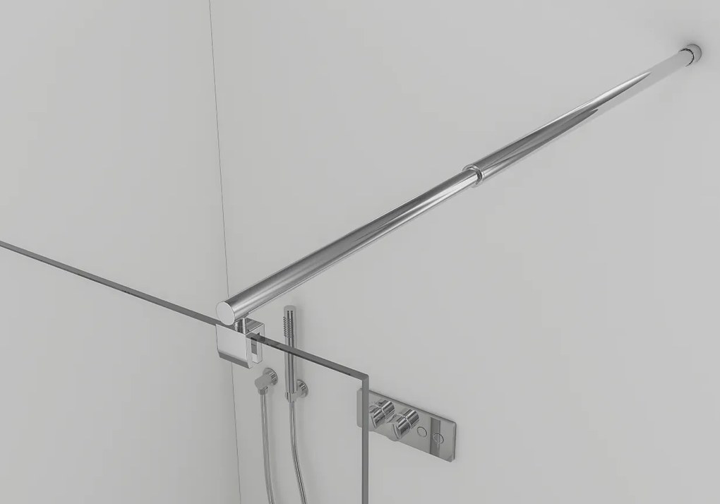 CERANO - Sprchová zástena Walk-in Onyx Ľ/P - guľatá vzpera - chróm, transparentné sklo - 50x200 cm, CER-CER-DY101-50-200