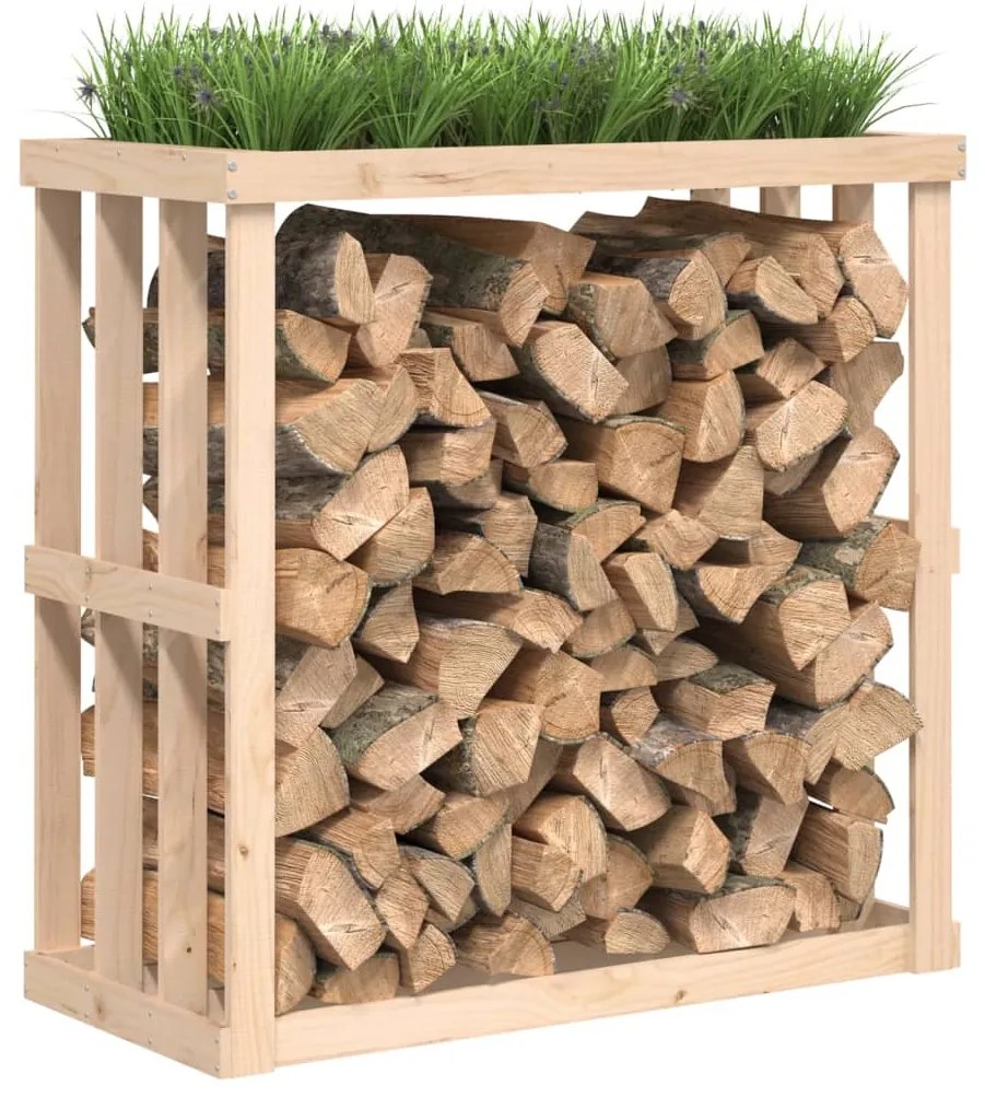 Vonkajší držiak na polená 108x52x106 cm masívna borovica