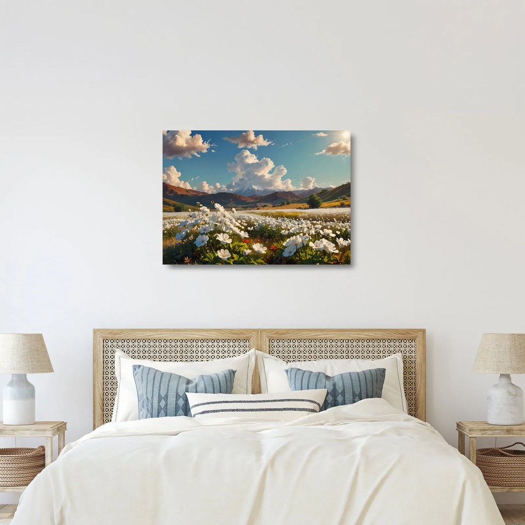 Sklenený obraz - Pokojná krajina (70x50 cm)