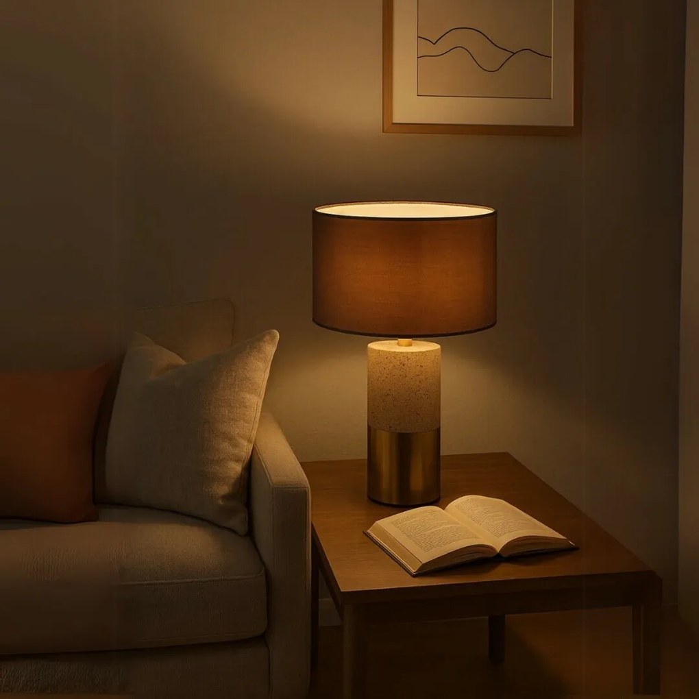 Rabalux 74219 dekoratívna keramická stolná lampa Yelda, hnedá