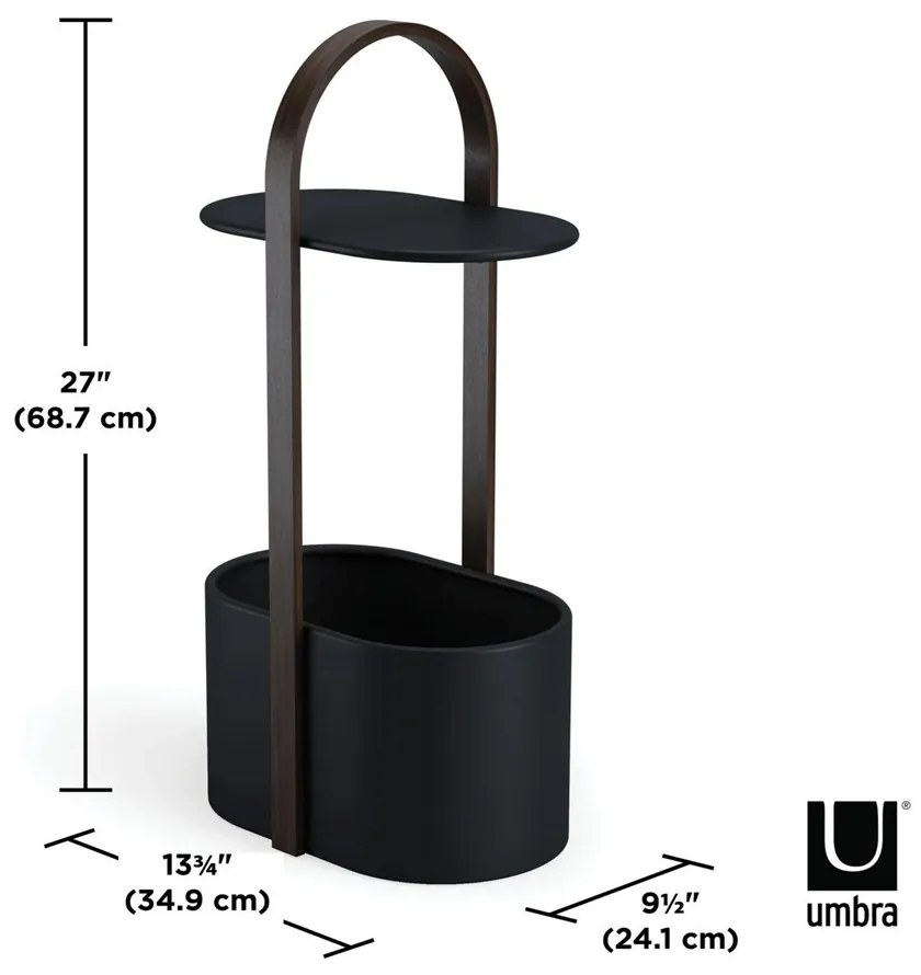 Umbra Odkladací stolík BELLWOOD čierna, tm. hnedá