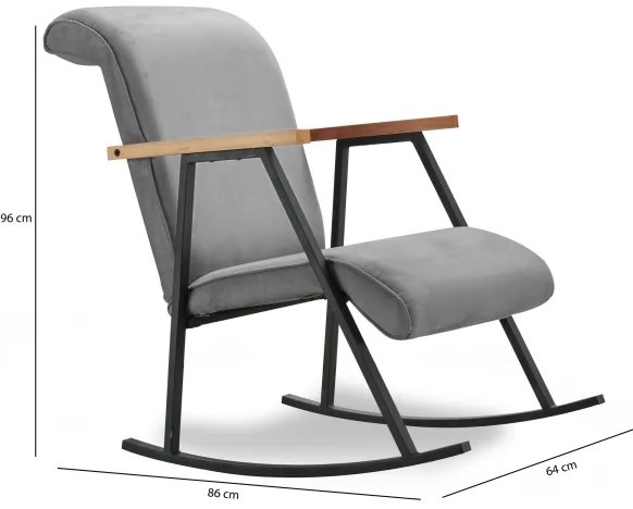 Hojdacie kreslo LUNI sivé