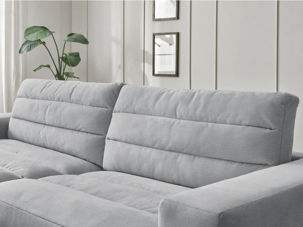 Svetlosivá zamatová rohová pohovka (ľavý roh/s leňoškou) Sierra – Bobochic Paris