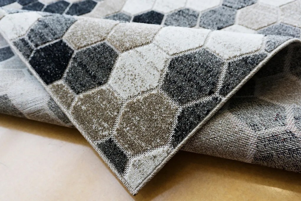 BE Koberec Lagos 1675 BEIGE – béžový sivý čierny obdĺžnikový Rozmer: 140x190 cm