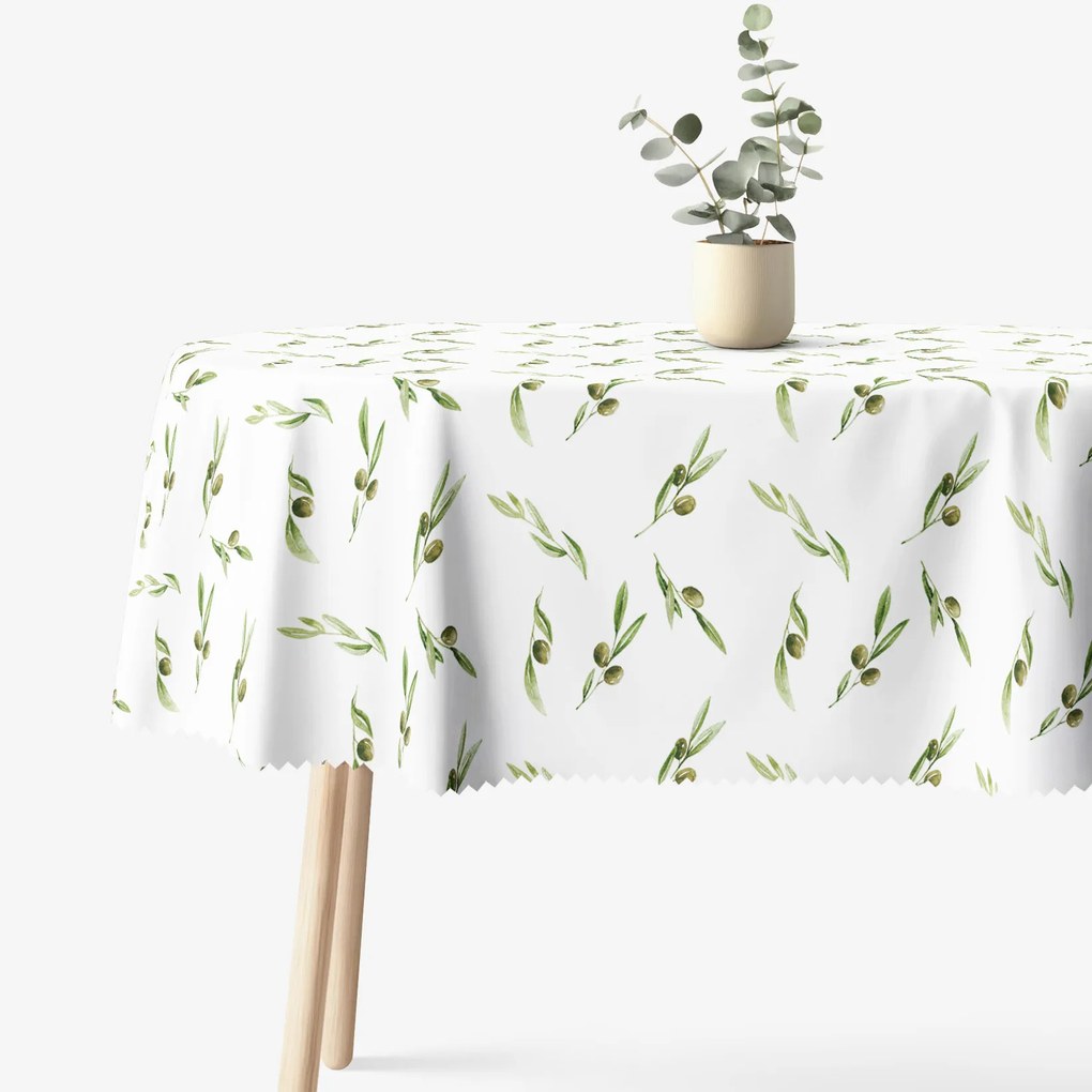 Goldea oválny teflónový obrus - olivy 140 x 280 cm
