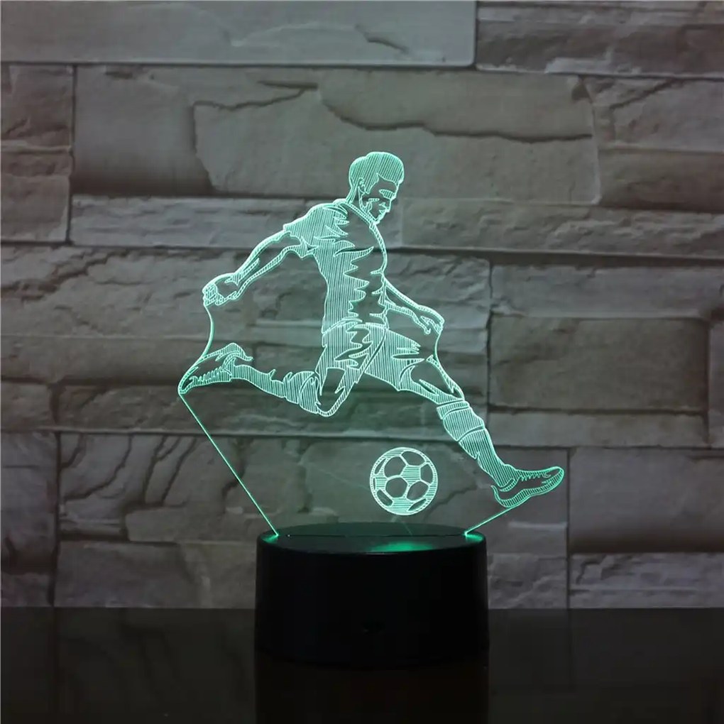 3Dmix 3DL-SL042 – 3D LED nočná lampa - Futbalista (Solar)