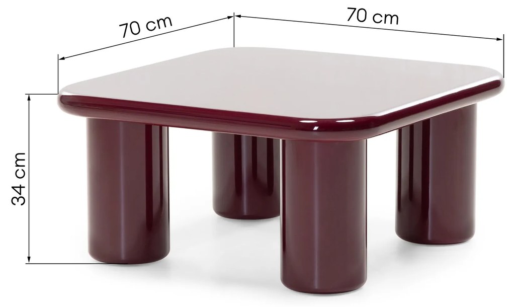 Konferenční stolek Cherry 70 cm vínový/třešňový