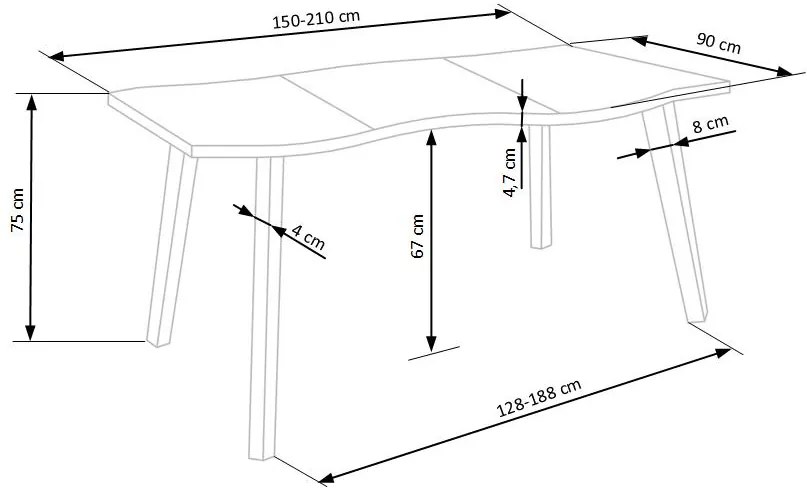 Rozkladací jedálenský stôl DICKSON Halmar 120 cm