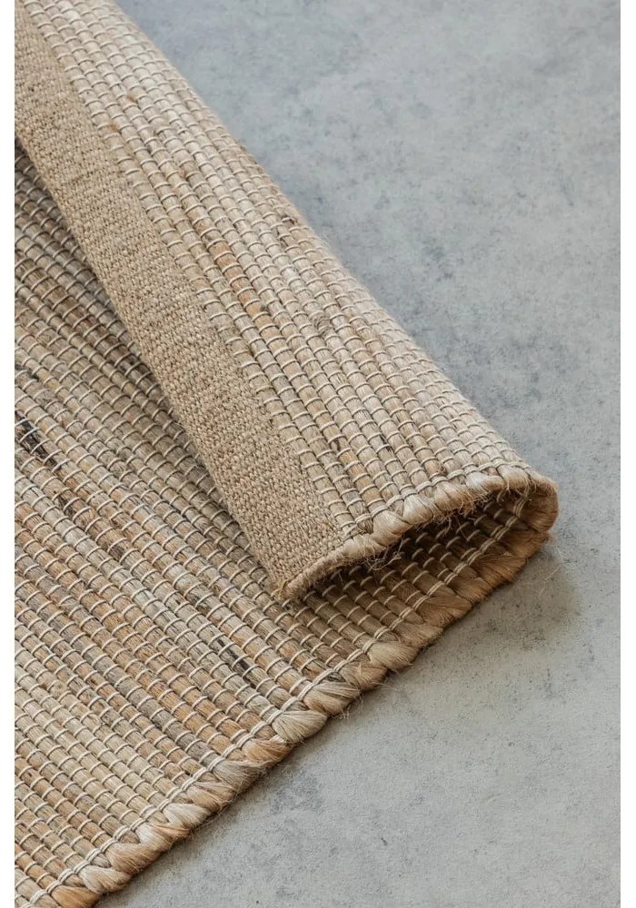 Béžový obojstranný/ručne tkaný behúň s prímesou juty 80x200 cm Handloom – Hanse Home