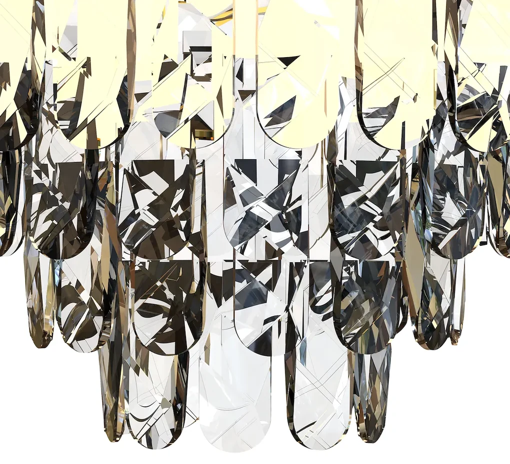 Luster Luxuria I, 1x krištáľové/zlaté kovové tienidlo, (fi 48cm), g