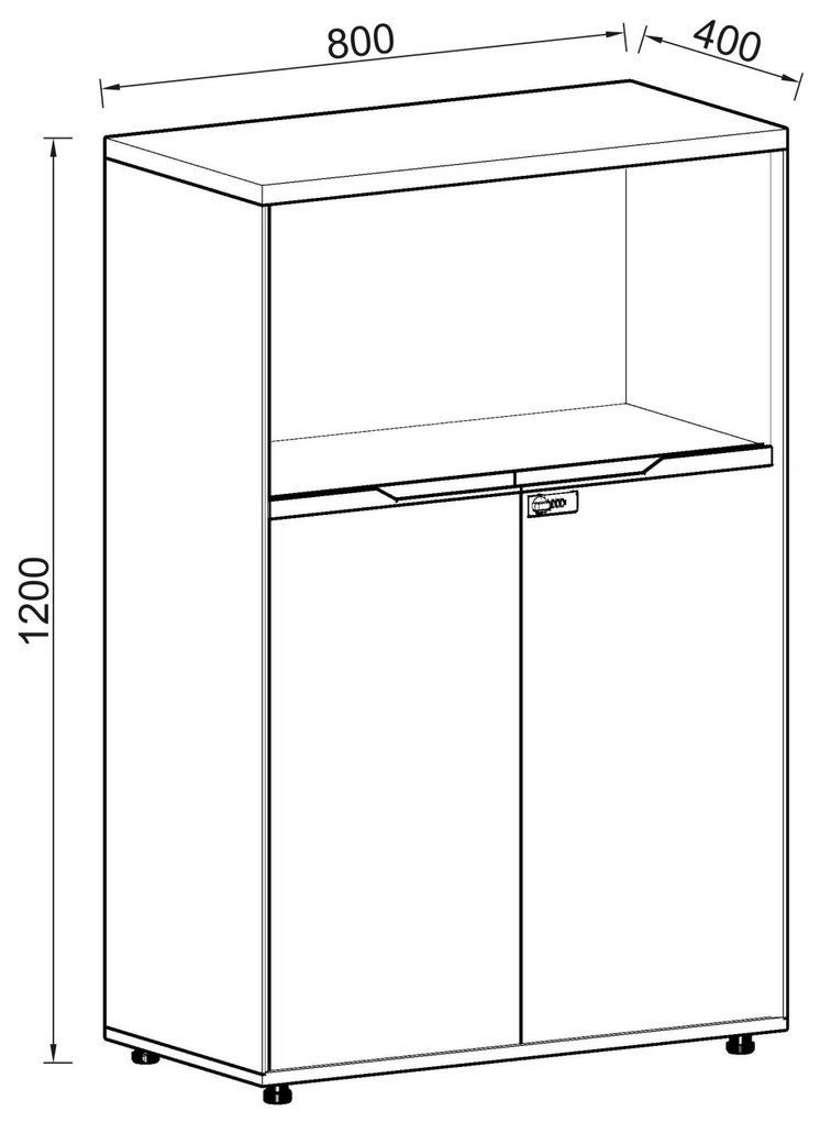 Kancelárska skrinka Houseland Profit Dru 02 dub prírodný