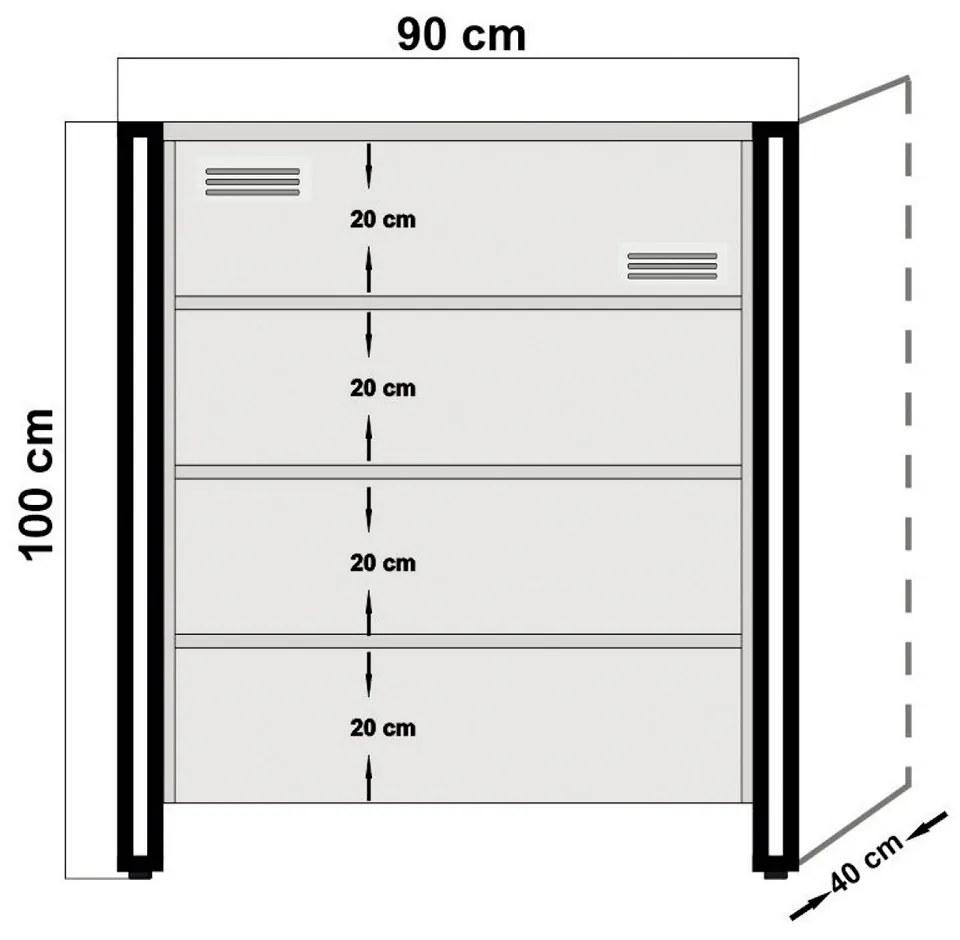 Dizajnová komoda Ilaria 90 cm borovica
