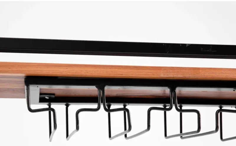 furniture-nabytek.cz - Masívna závesná polica Aro z kovu a dreva, lakovaná, hnedá – 80 cm
