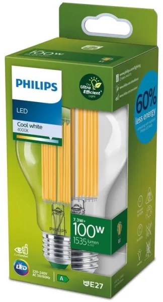 LED žiarovka ULTRAEFFICIENT FILAMENT Philips A60 E27/7,3W/230V 4000K