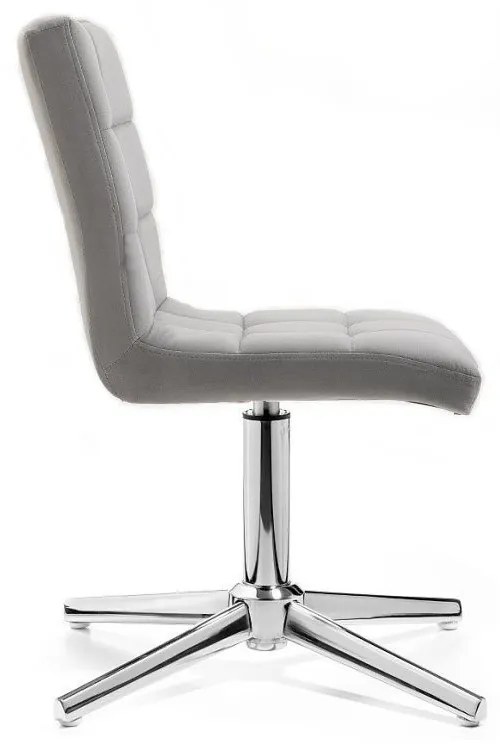LuxuryForm DESIGN Stolička TOLEDO VELUR na striebornom kríži - svetlosivá