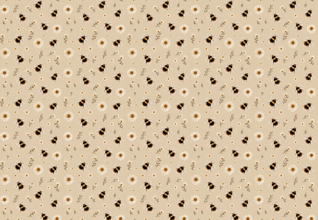 Fototapeta - Čmeliaky a kvietky (147x102 cm)