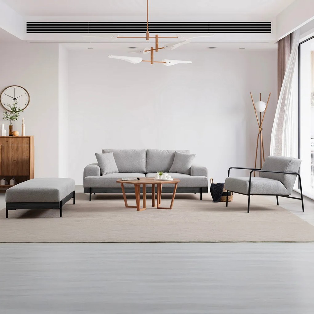 Stolička Eti Black Pouffe Grey