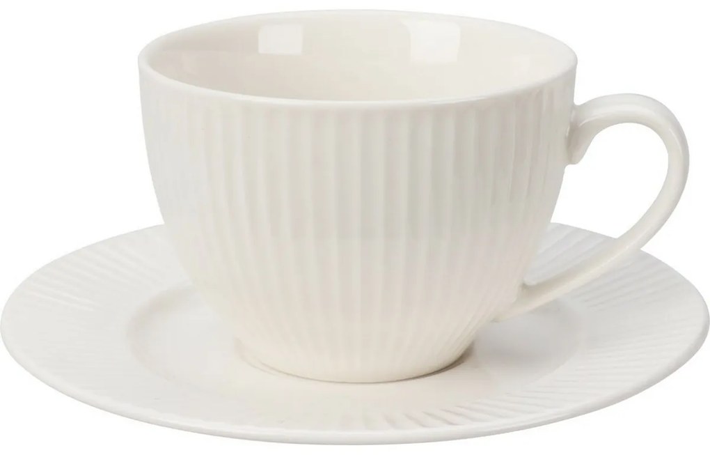 Súprava 6 porcelánových šálok s podšálkami Linie 240 ml