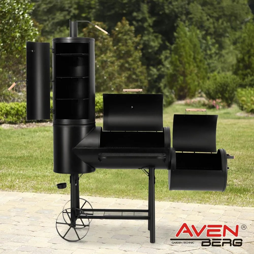 Záhradný gril s udiarňou LOKOMOTIVA AVENBERG BBQ MASTER