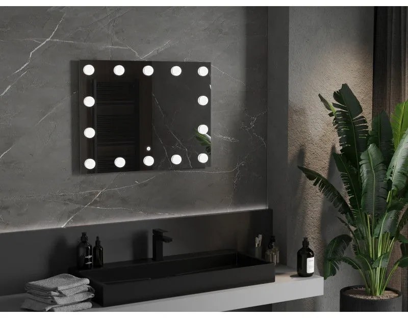 Mexen Dona, LED kúpeľňové zrkadlo s podsvietením 80 x 60 cm, 6000K, ochrana proti zahmlievaniu, 9818-080-060-611-00