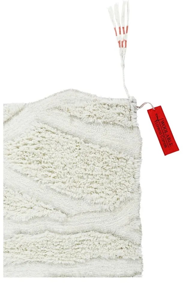 Biely prateľný ručne tkaný vlnený koberec 170x240 cm Enkang Ivory – Lorena Canals