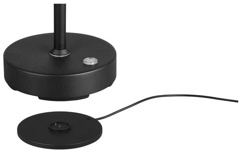 Čierna LED stolová lampa (výška 45 cm) Moreno – Reality