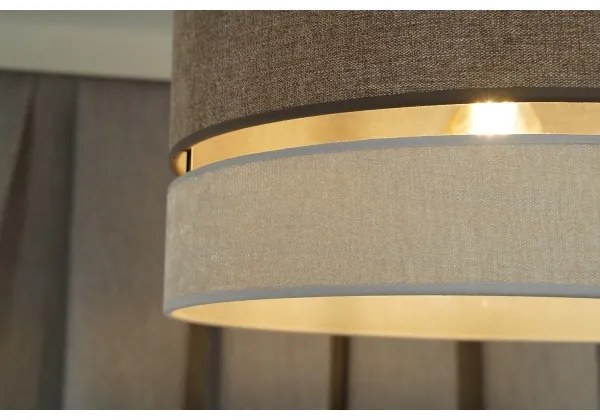 Duolla - Prisadený luster DOUBLE 1xE27/15W/230V pr. 40 cm hnedá/šedá