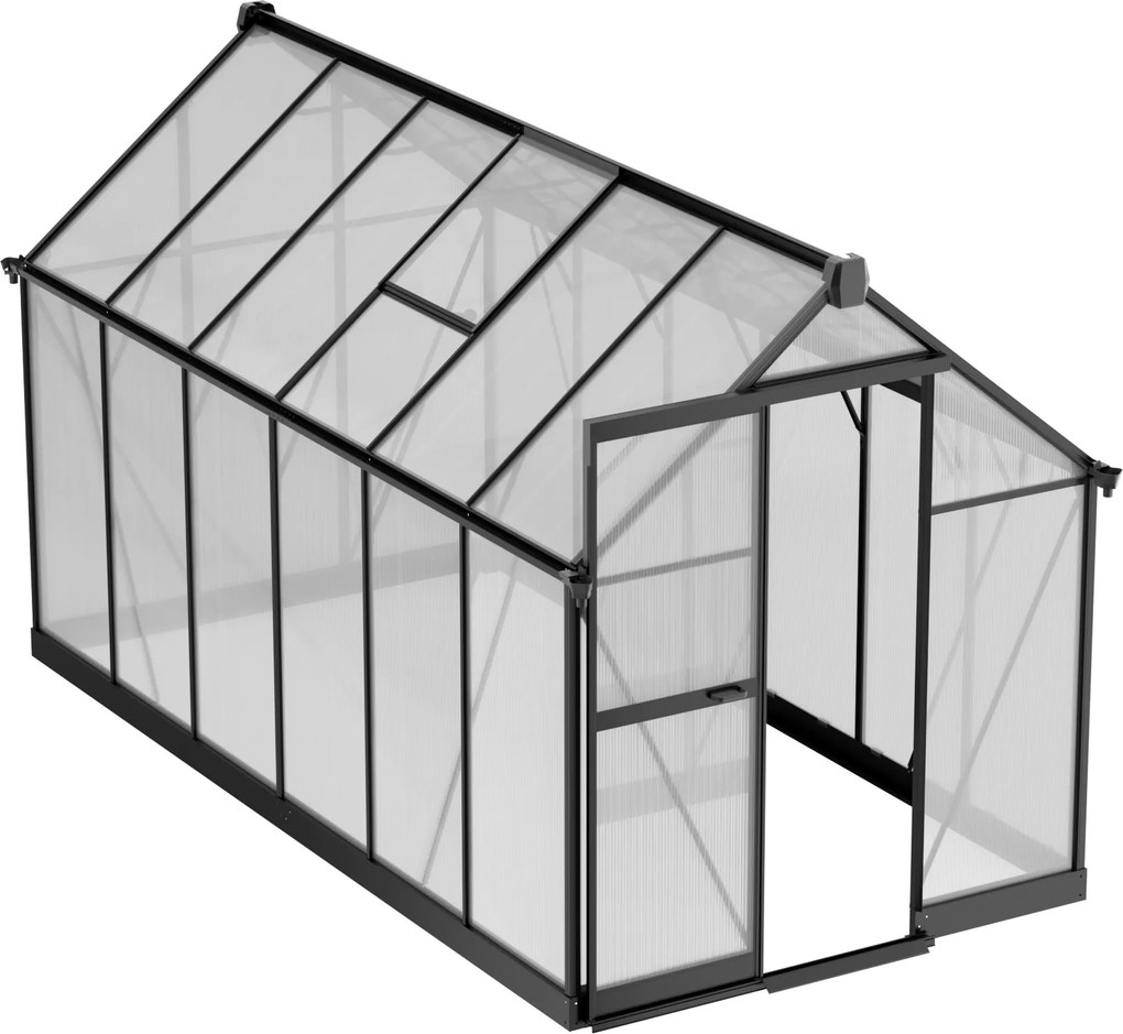 Skleník 210 x 183 x 360 cm, zosilnená konštrukcia, polykarbonát 6 mm