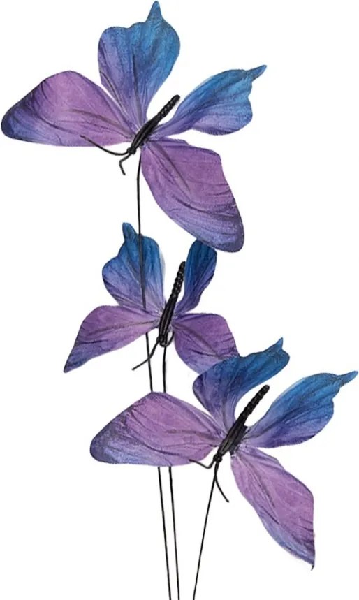 Dekoračná vetvička s fialovými motýlikmi Butterfly - 10*10*65 cm