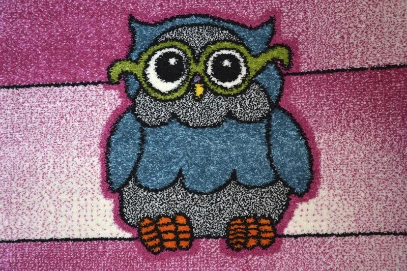 Koberec KIDS Sovy      ružový  C412