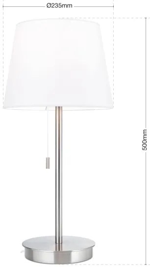 Orion LA 4-1205/1 - Stolná lampa s USB portom LUDWIG 1xE27/40W/230V biela/chróm