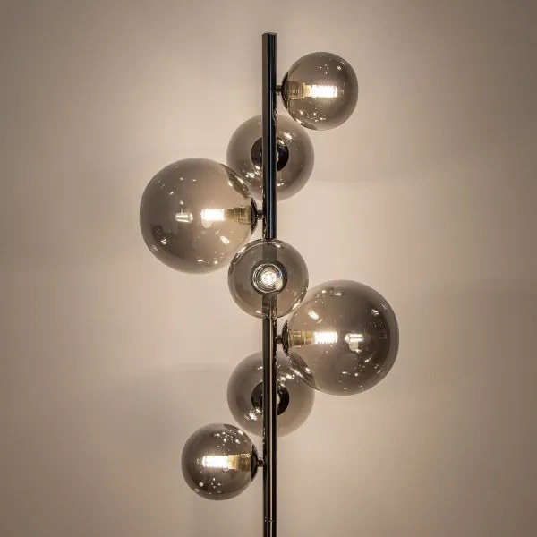 BRILAGI - LED Stojacia lampa MILLA 7xG9/3W/230V čierny chróm/dymové sklo