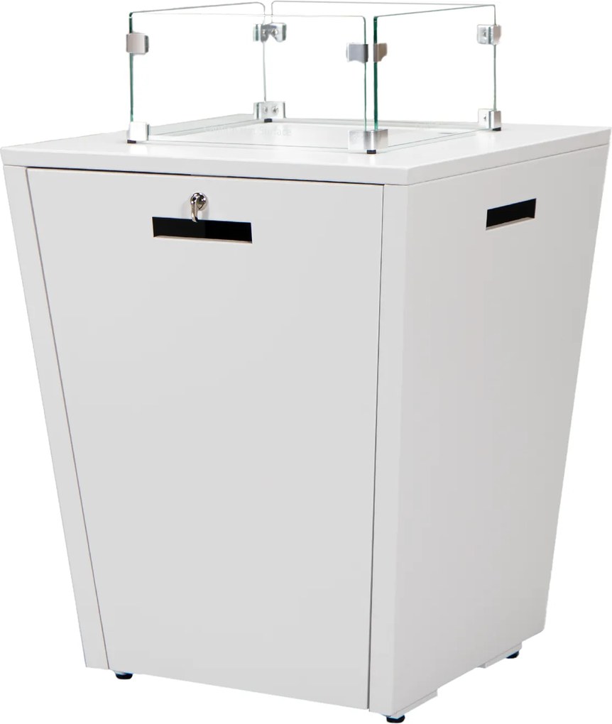 Stôl s plynovým ohniskom Berry biely