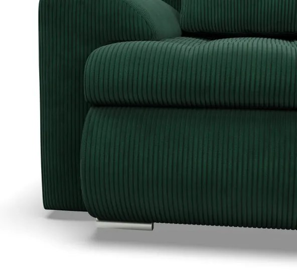 Sedacia súprava FORESTA Poso v tvare U, pravá fľaškovo zelená