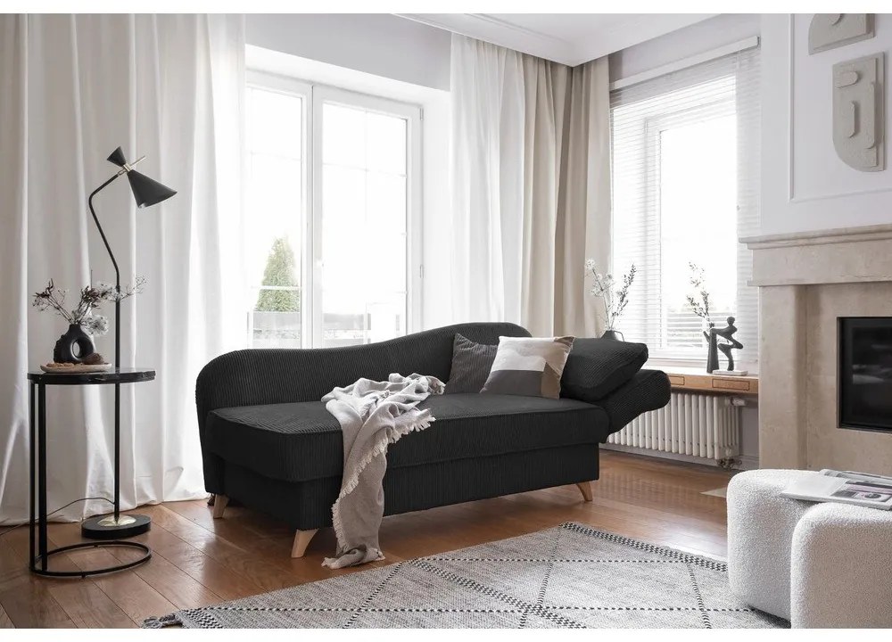 Antracitová menčestrová leňoška (pravý roh) Chic Charlotte – Miuform