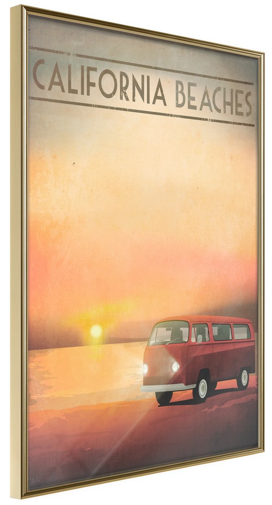 Artgeist Plagát - California Beaches [Poster] Veľkosť: 20x30, Verzia: Čierny rám