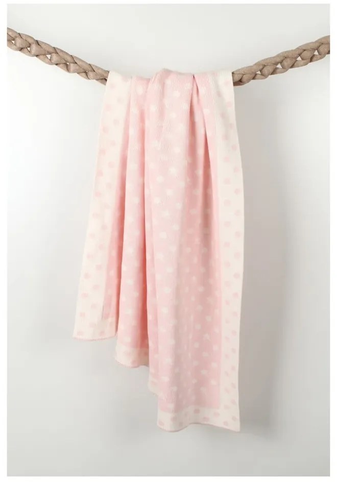 Ružová detská bavlnená deka Homemania Decor Baby Baby Dots, 90 x 90 cm