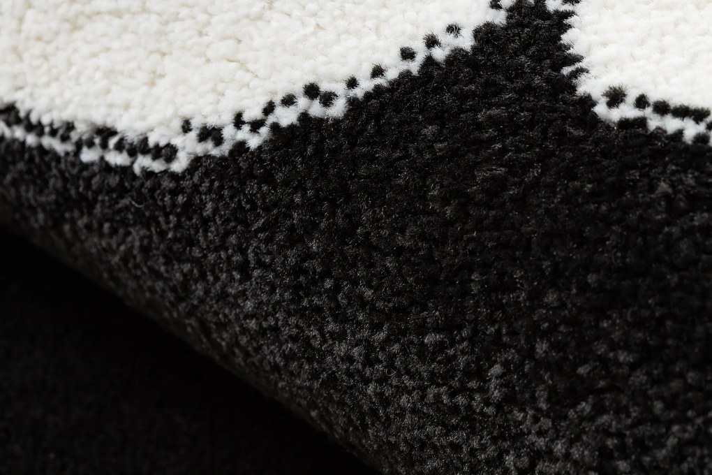 Okrúhly koberec HAMPTON Rosa ruža, kvety čierny