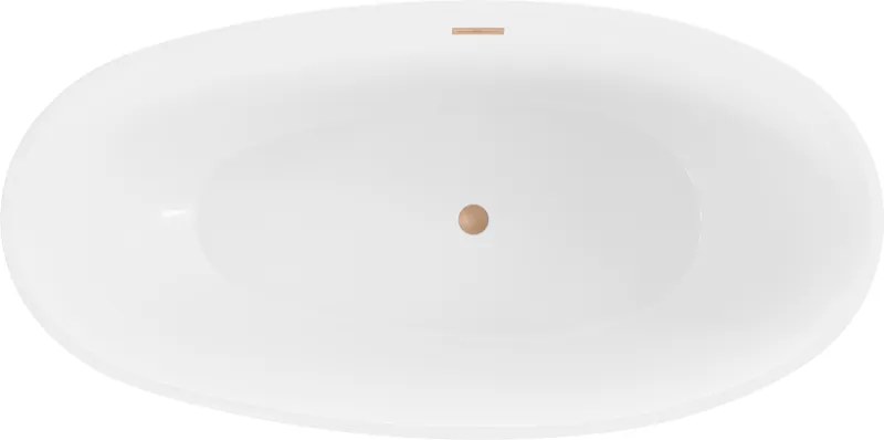 Mexen Bilbao, voľne stojaca vaňa 180 x 90 cm, biela-čierna, medený prepad, 51311809075-65