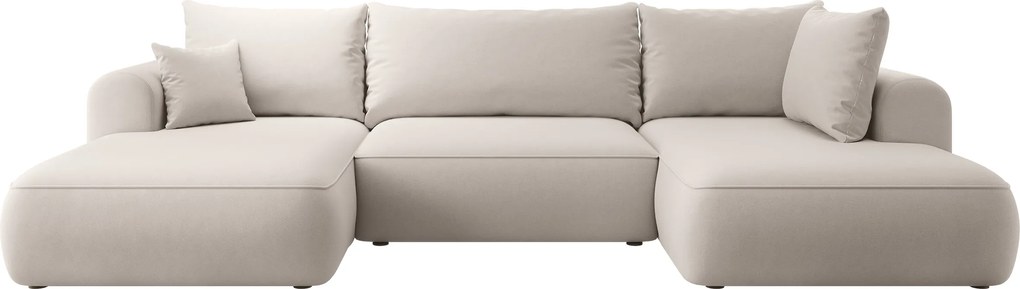 Rohová sedacia súprava v tvare U Olivo U (p) (biela čierna)