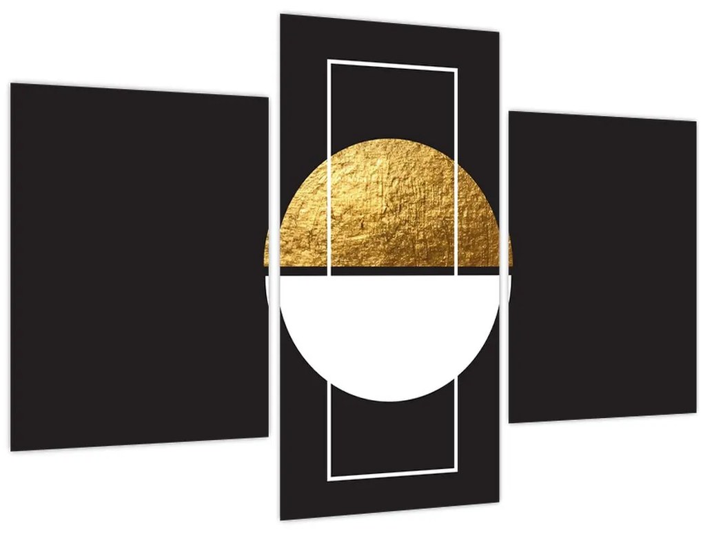 Obraz - Abstrakcia zlatá a čierna N⁰1 (90x60 cm)