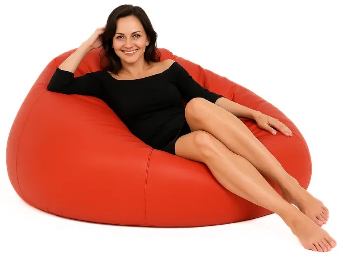 Sedací vak guľa červená EMI