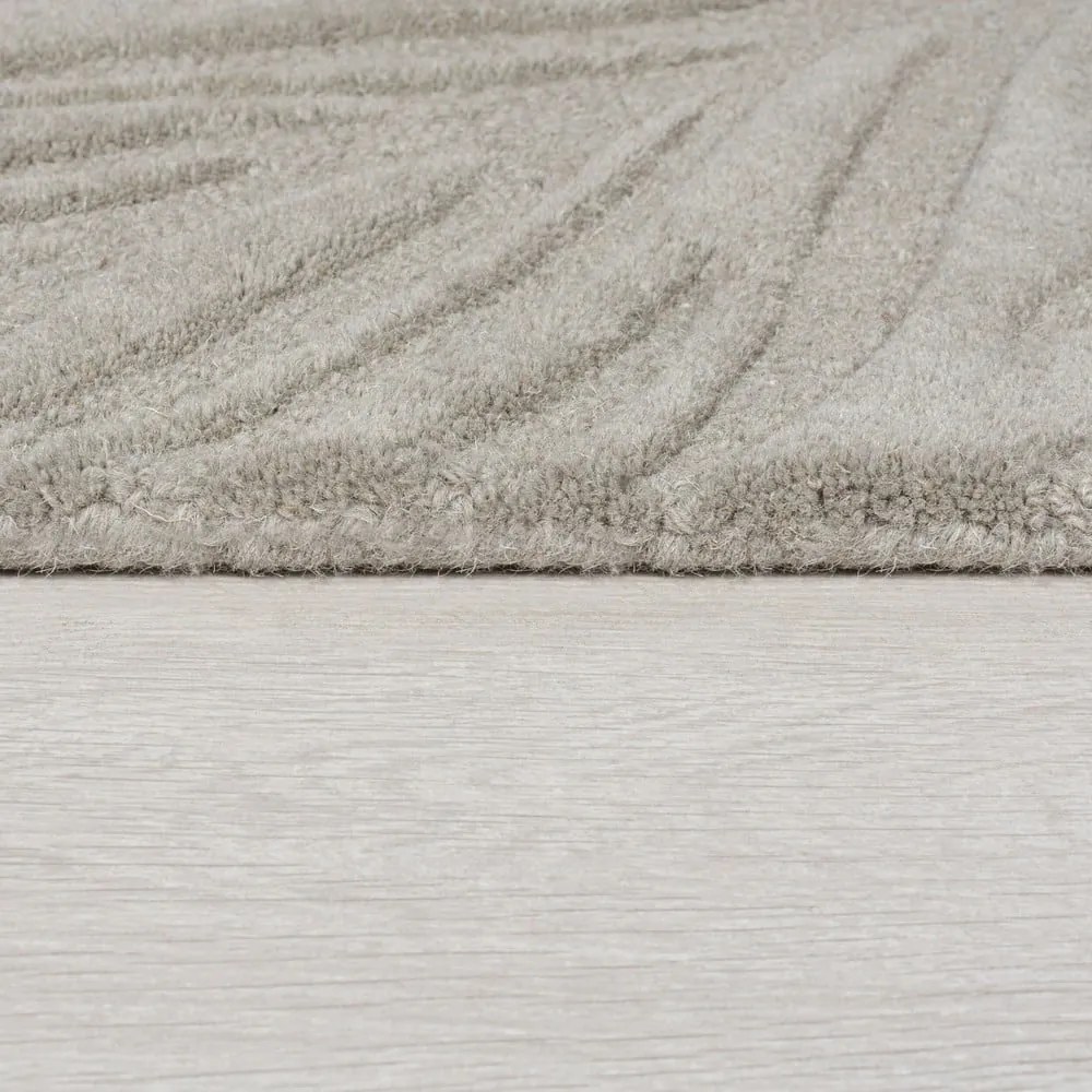 Svetlosivý vlnený koberec behúň 60x230 cm Lino Leaf – Flair Rugs